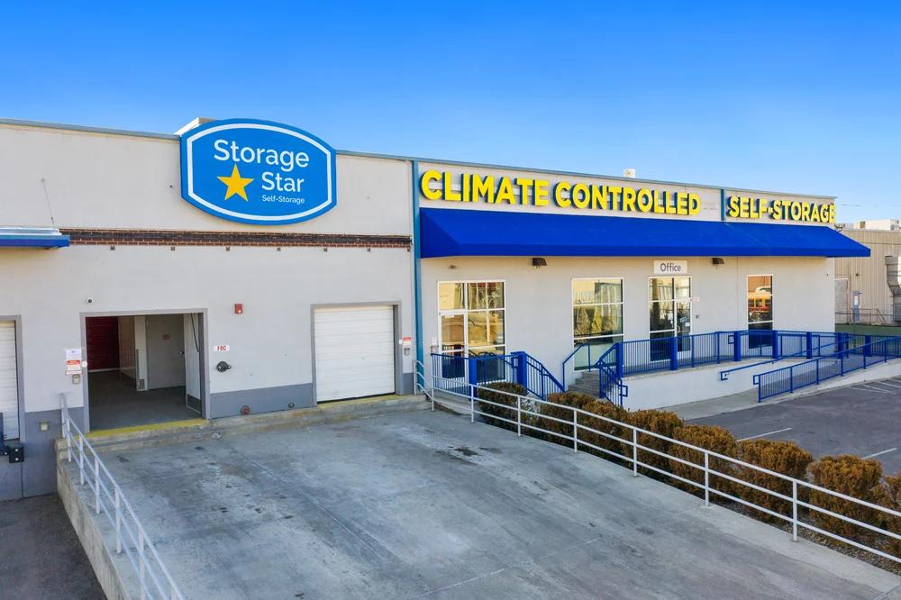 Exterior photo of Storage Star’s climate-controlled self-storage units in Denver on Grape Street.