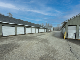 Wide drive aisles and drive-up storage units