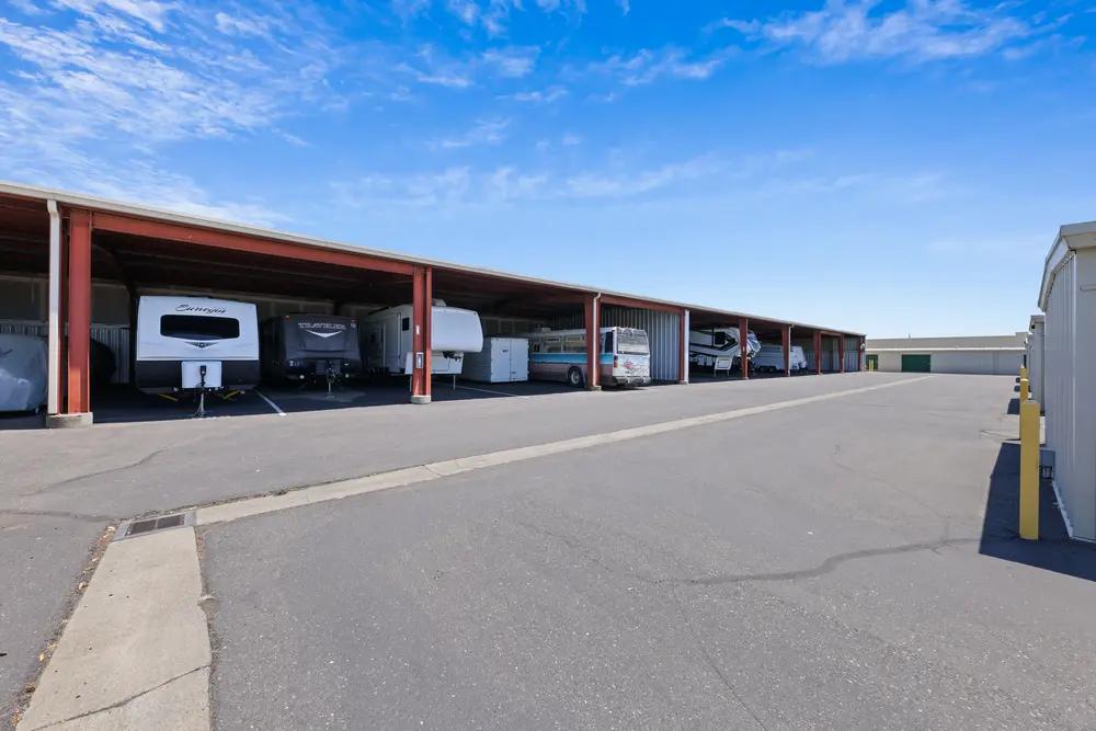Picture of drive-up vehicle self-storage and RV storage units in Woodland, CA.