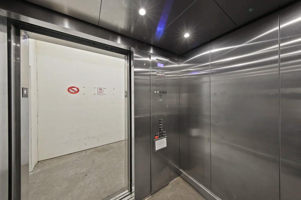 Secure self- storage units with elevator access
