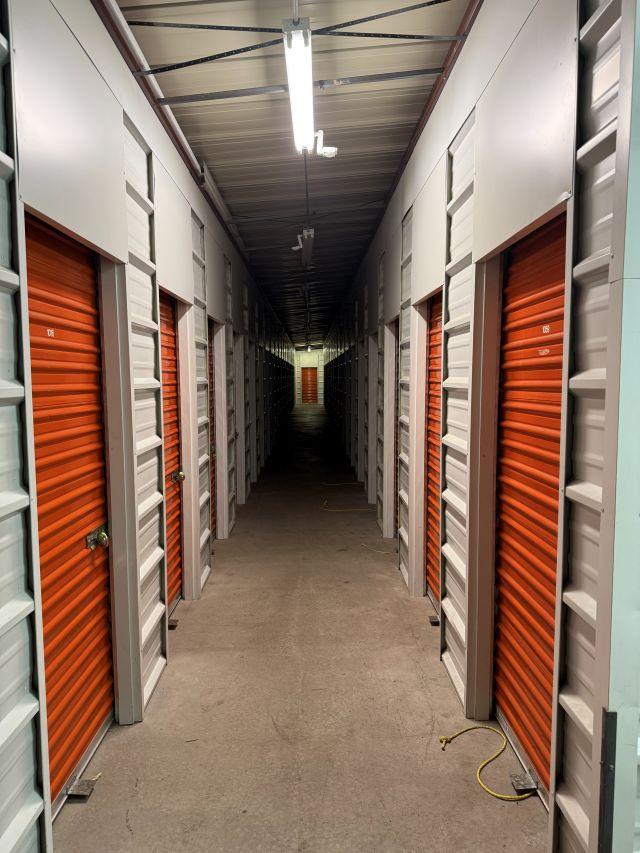 A hallway featuring indoor storage units in Avon at Storage Star on Nottingham Rd