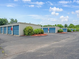 Wide drive aisles with outdoor drive-up storage units in Wilbraham at 2353 Boston Rd
