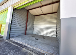 Interior of a drive-up storage unit