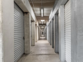 Indoor climate-controlled storage units