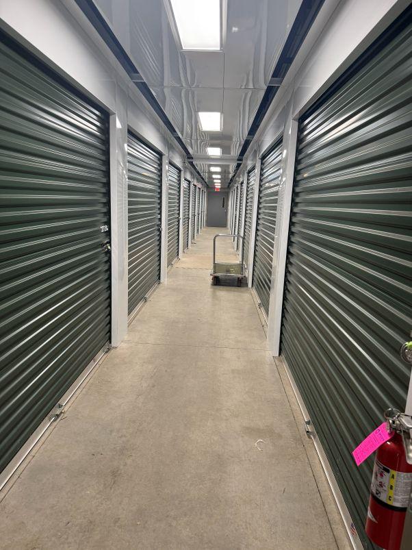 Indoor climate-controlled storage units in Auburn, ME with convenient moving carts