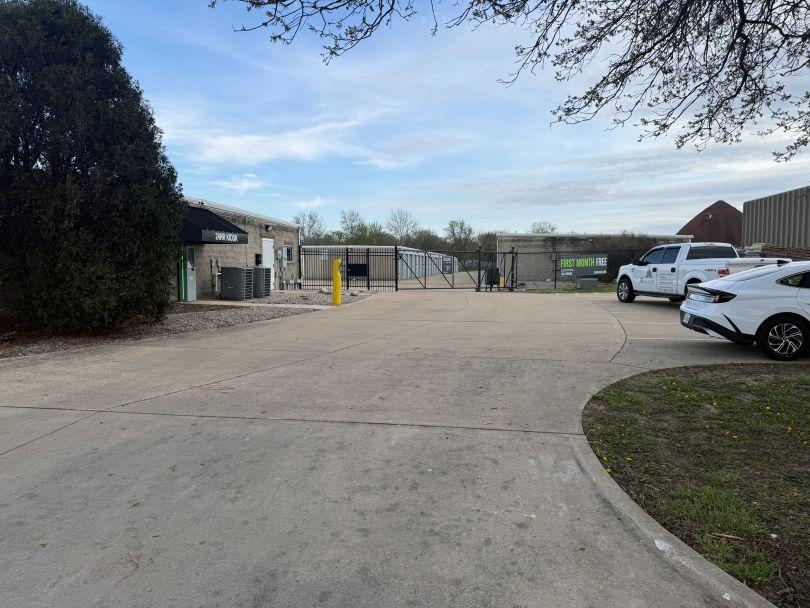 Gated entrance and rental office at Storage Star self-storage in Champaign, IL on W Kenyon St